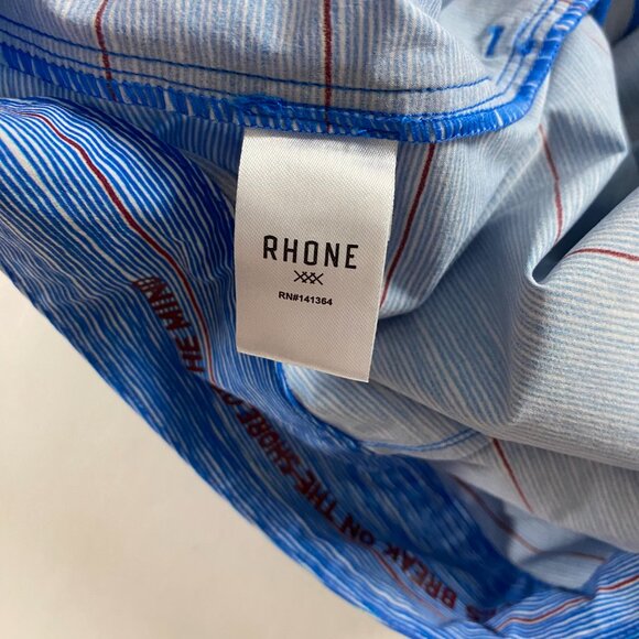 Rhone Board Shorts Mens Size 38 Swim Trunks Blue Striped - Picture 9 of 14